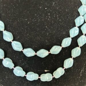 Sarah Coventry Light Blue Twisted Bead Necklace